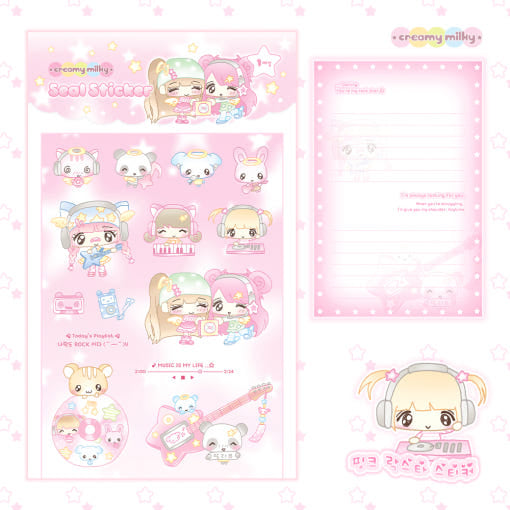 [Creamy Village] Pink Rockstar Deco Sticker Sheet