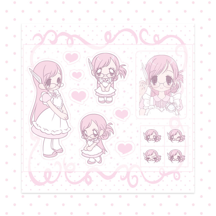 [Rumpumpum] Loner Girl Meta! Pink Maid Deco Sticker (Clear)