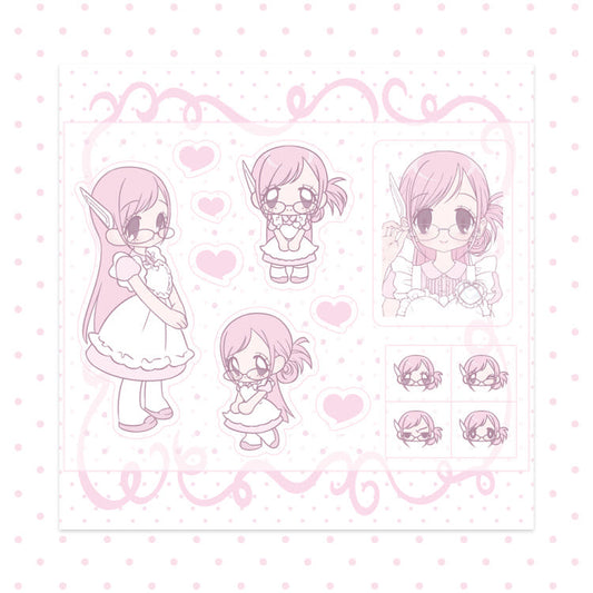 [Rumpumpum] Loner Girl Meta! Pink Maid Deco Sticker (Clear)