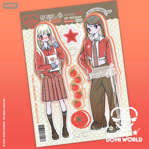 [Domi World] Tracksuit Red Sticker