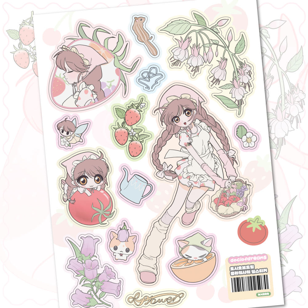 [Doci of Dreams] Flower Shower Character Sticker Sheet