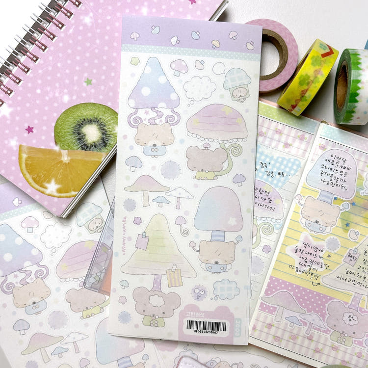 [Creamy Crumbz] Anxious Mushroom Sticker Sheet