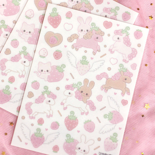 [Angora Lora] Strawberry Pony Deco Sticker Sheet