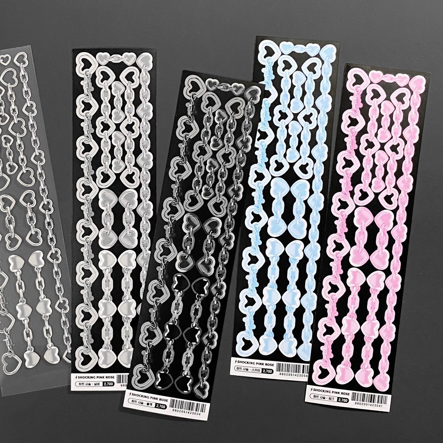 [Shocking Pink Rose] Heart Chain Sticker Deco Sticker (4 colors) – It's ...