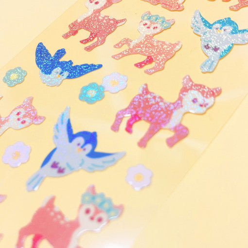 [Manta Box] Baby Deer and Blue Bird Deco Sticker