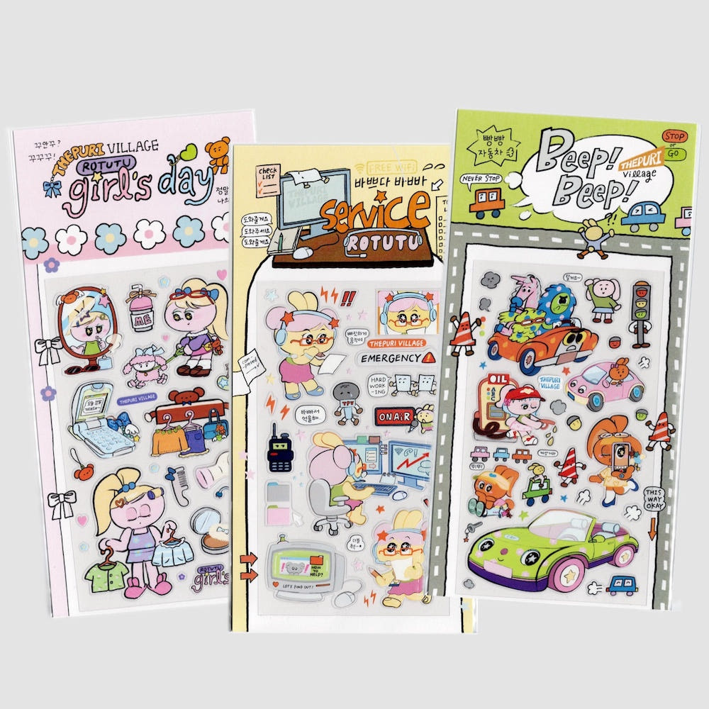 [The Puri Village] Clear UV Sticker Sheet Ver. 2 (3 Options)