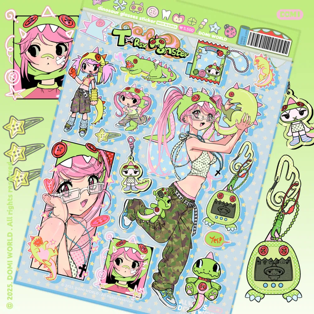 [Domi World] Dinosaur Glasses Sticker Sheet