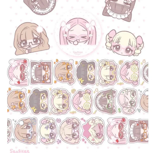[Seolkee] Glasses Girl Foil Kiss Cut Tape