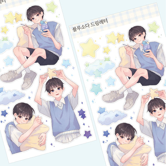 [Bokchee] Blue Soda Dream Tee Sticker Sheet