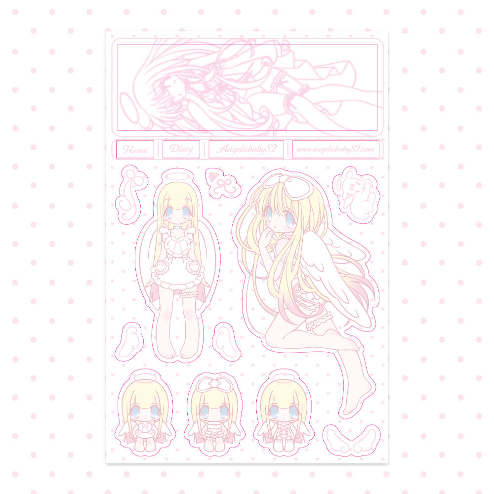 [Rumpumpum] www.angelicbabyS2.com Matte Pearl Clear Sticker Sheet