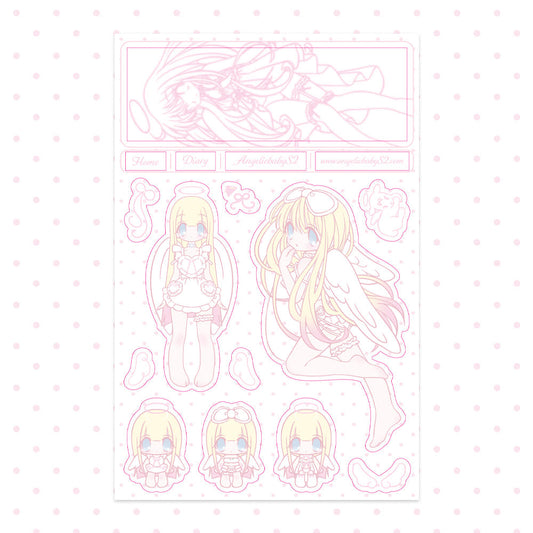 [Rumpumpum] www.angelicbabyS2.com Matte Pearl Clear Sticker Sheet