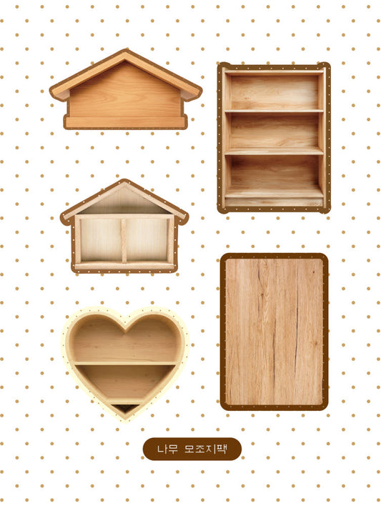 [Loverspickme] Wood Memo Sticker Set