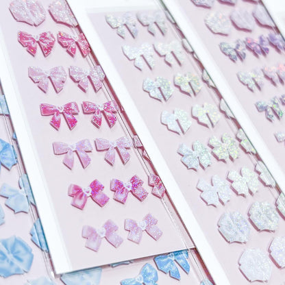 [borahstudio] Pearly Mini Ribbon Bow Deco Sticker Sheet