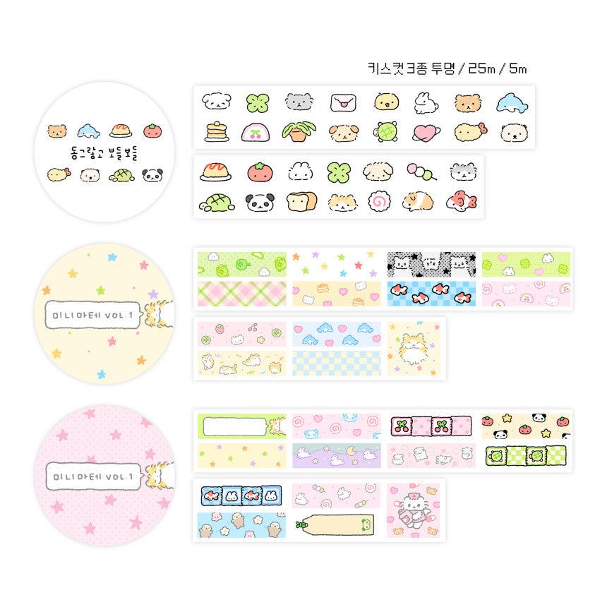 [Soooopzi] Character Kiss Cut Masking Tape (3 types)