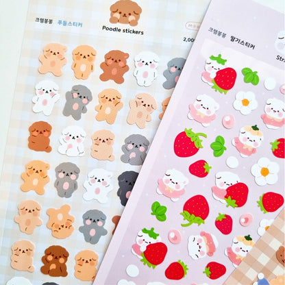 [My Mousse] Poodle Deco Sticker Sheet