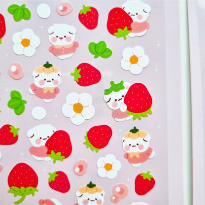 [My Mousse] Strawberry Deco Sticker Sheet