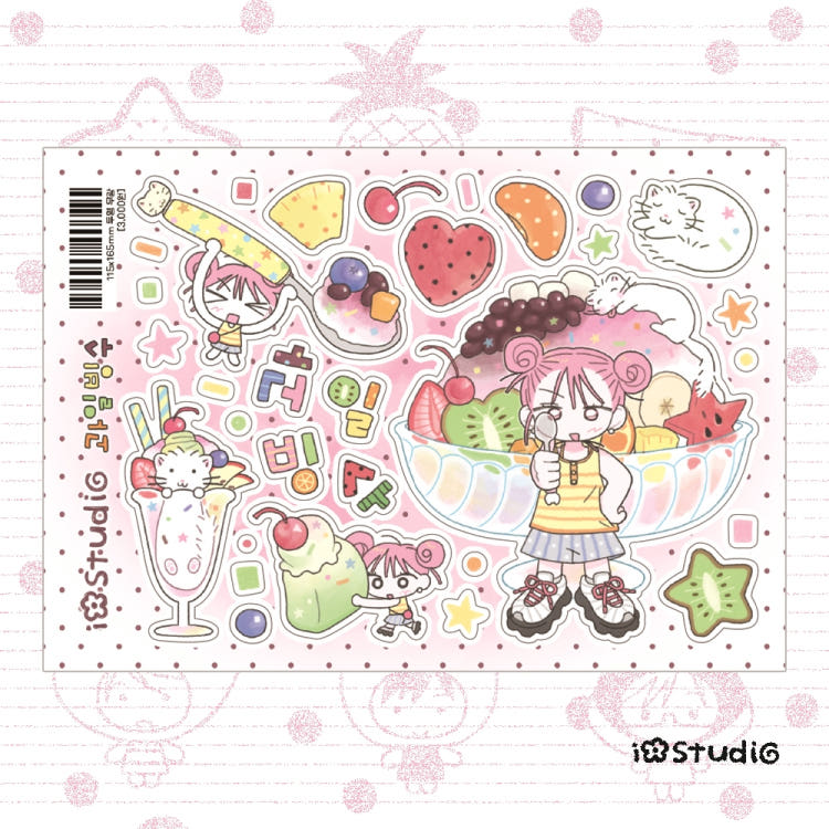 [io studio] Fruit Shaved Ice Deco Sticker Sheet (Matte)
