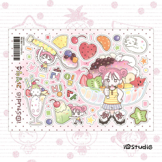[io studio] Fruit Shaved Ice Deco Sticker Sheet (Matte)