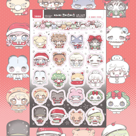 [Ako, Aikong] Mini Christmas Sticker Sheet