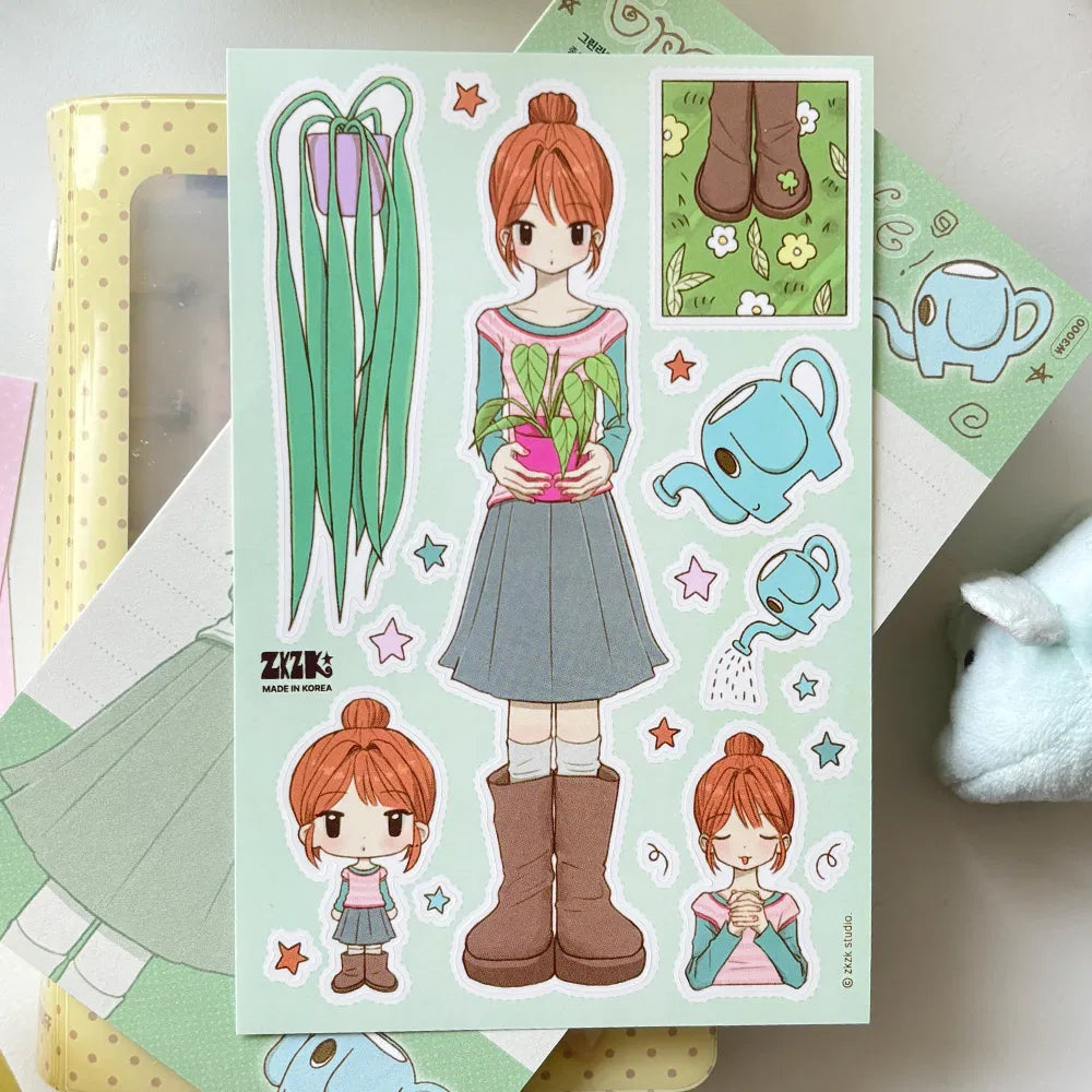 [Zkzk Studio] Green Life Sticker Sheet
