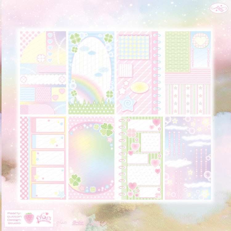 [Pearly Button] Dreamy Pastel Long Memo Set