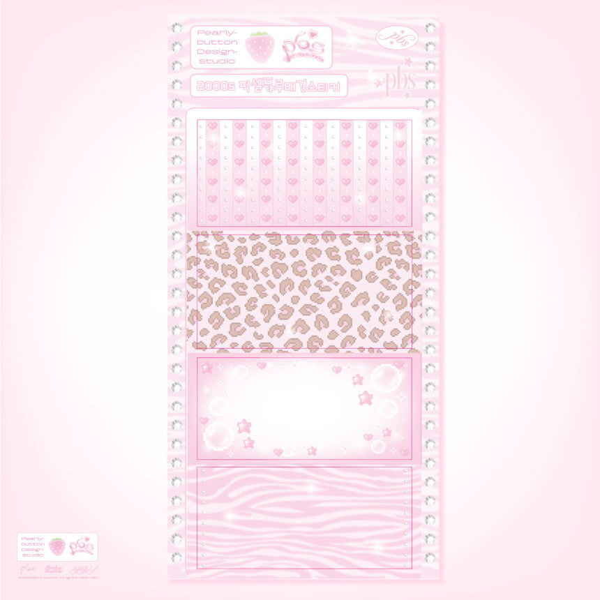 [Pearly Button] 2000s Pixel Gyaru Background Sticker