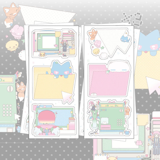 [Ako, Aikong] Click Future Memo Sticker Sheet Set (2 types, 3 each)