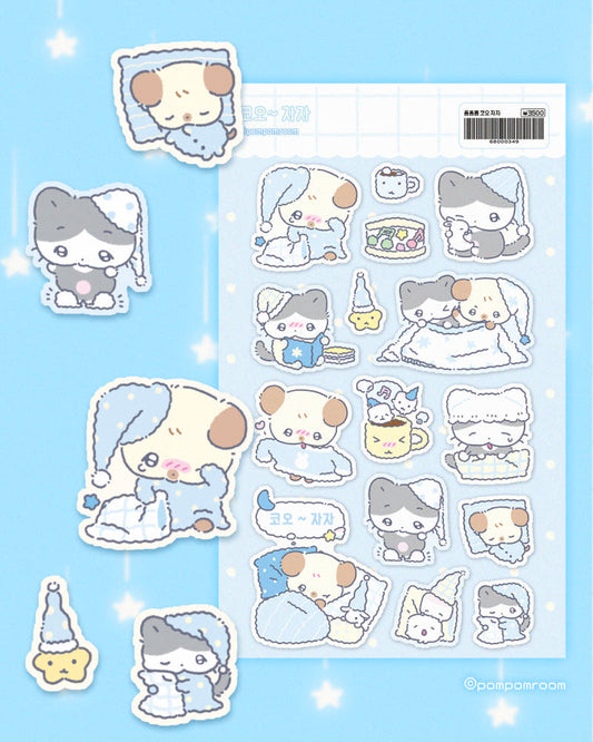 [Pompomroom] Koo Sleepy Time Glitter Sticker Sheet