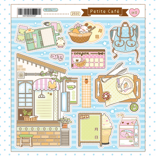 [3eotty] Petite Cafe Deco Sticker Sheet