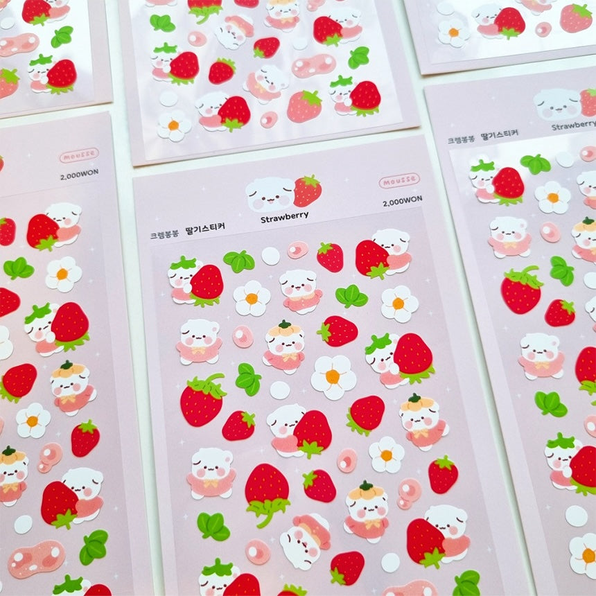 [My Mousse] Strawberry Deco Sticker Sheet