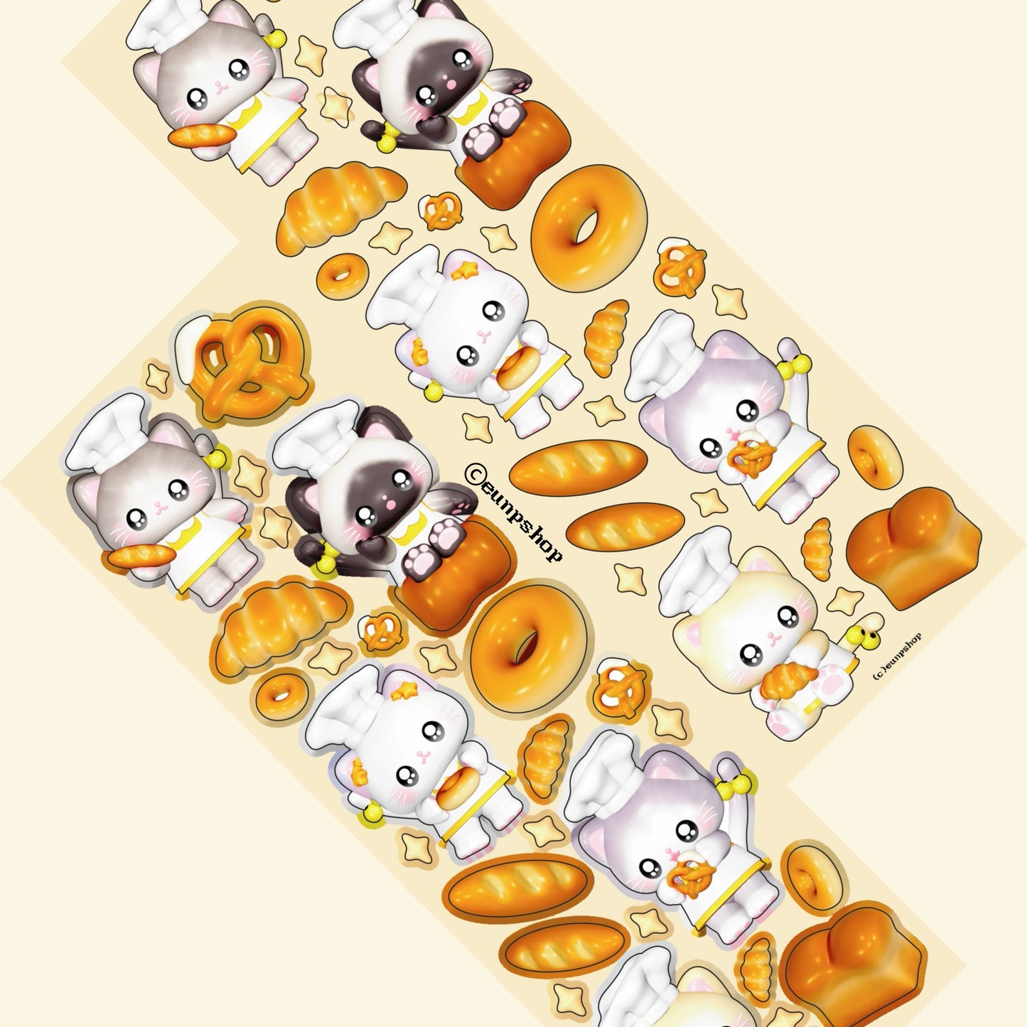 [Eunpshop] Bread Cat Deco Sticker Sheet