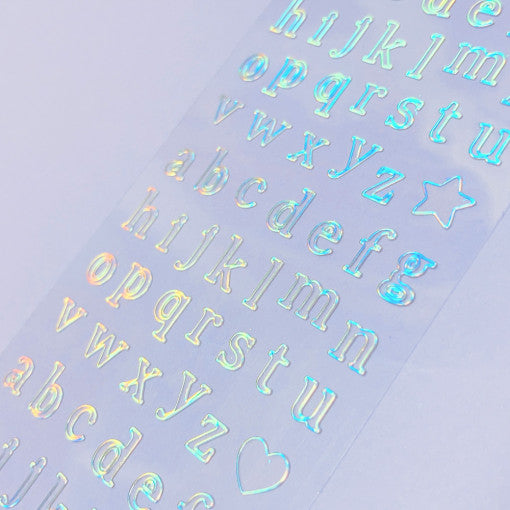 [Manta Box] Transparent 100% Aurora Lowercase Alphabet Deco Sticker