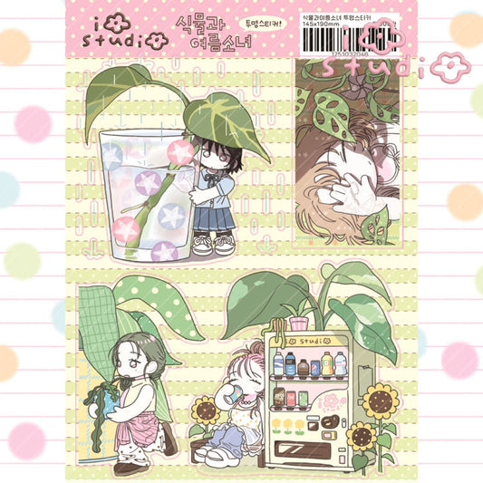[io studio] Plants and Summer Girl Deco Sticker Sheet