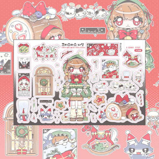 [Ako, Aikong] Christmas Night Sticker Sheet
