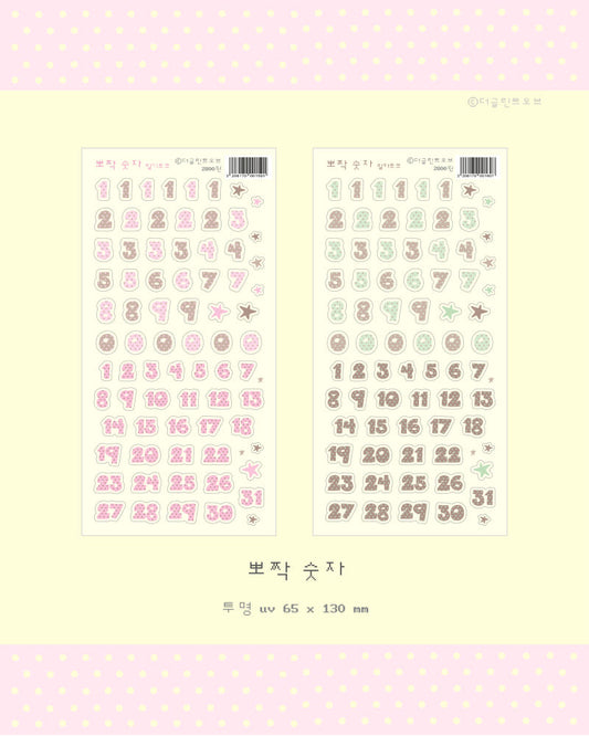 [The Glint Of] Cute Numbers Sticker Sheet (2 colors)