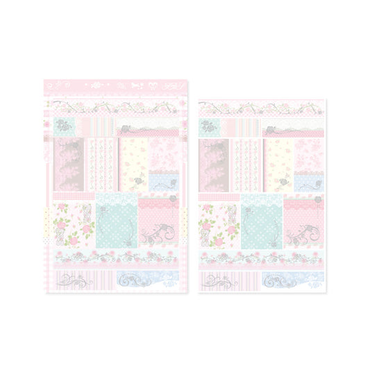 [Pearly Button] Antique Rose Pattern Sticker Sheet