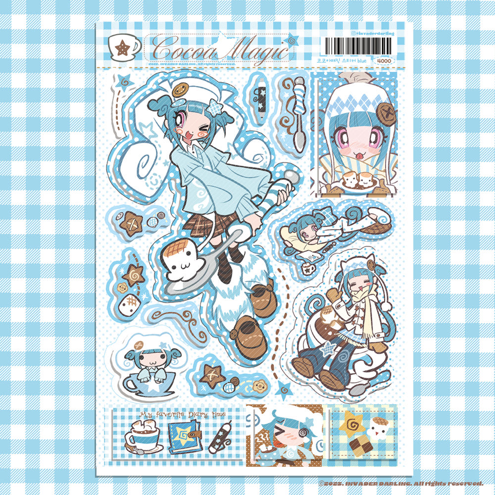 [Invaderdarling] Cocoa Magic Sticker Sheet (Blue Ver.)