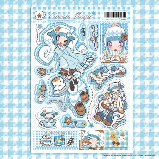 [Invaderdarling] Cocoa Magic Sticker Sheet (Blue Ver.)