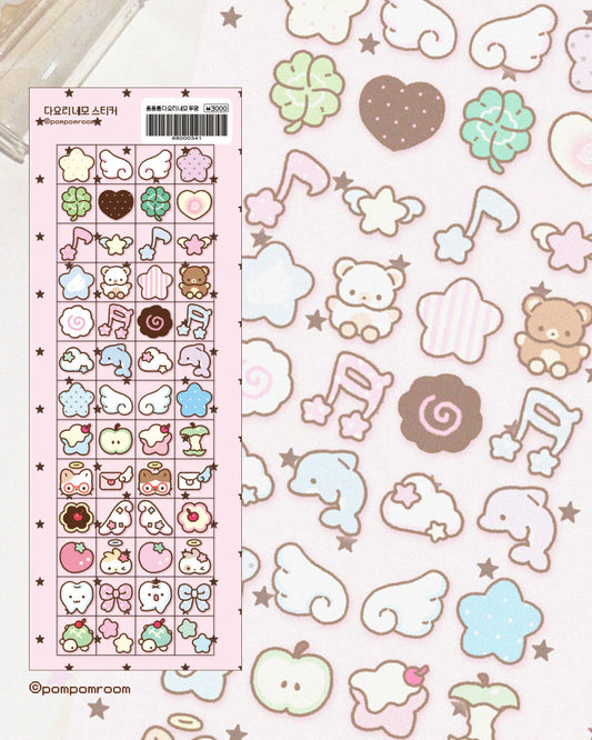 [Pompomroom] Diary Square Fancy Clear Sticker Sheet