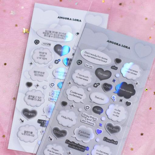 [Angora Lora] Monotone Speech Bubble Seal Stickers (2 styles)