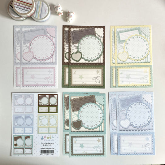[Cute Bus] Lace Memo Sticker Pack (Ver 2)
