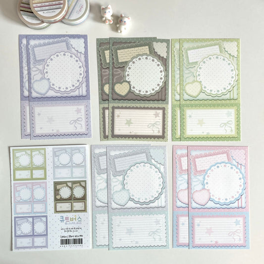 [Cute Bus] Lace Memo Sticker Pack (Ver 3)