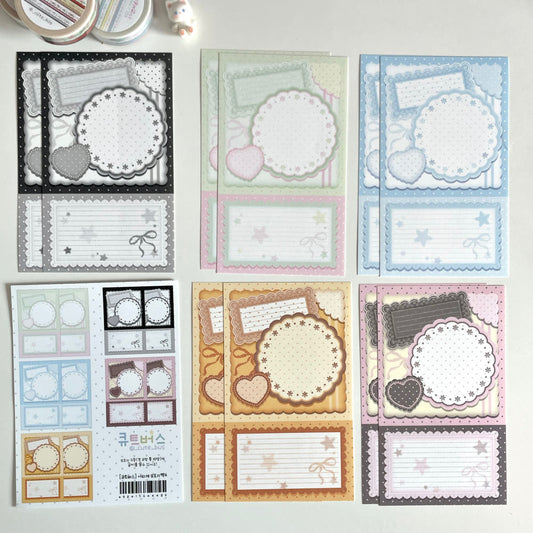 [Cute Bus] Lace Memo Sticker Pack (Ver 4)