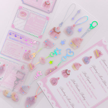 [Pearly Button] Pink Recipe Book Deco Sticker Sheet