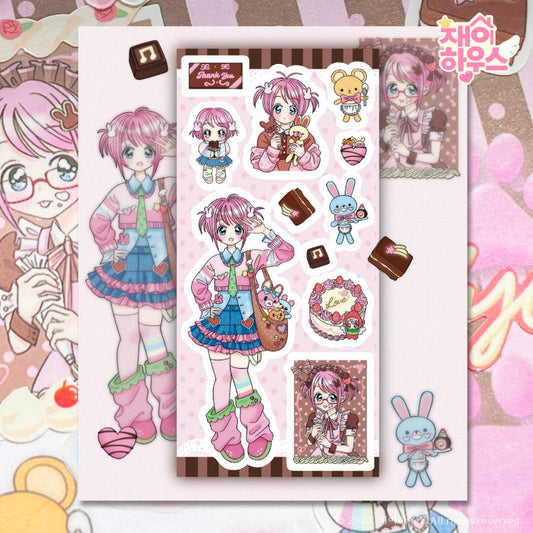 [Jaei House] Chocolate Maid Sticker Sheet