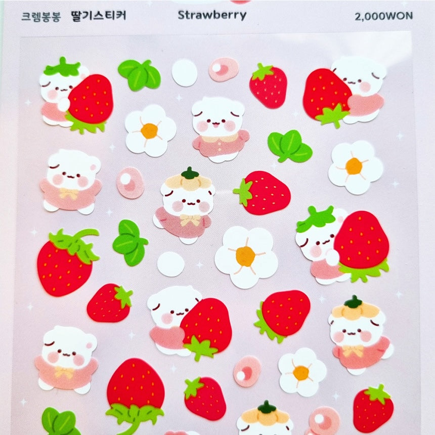 [My Mousse] Strawberry Deco Sticker Sheet