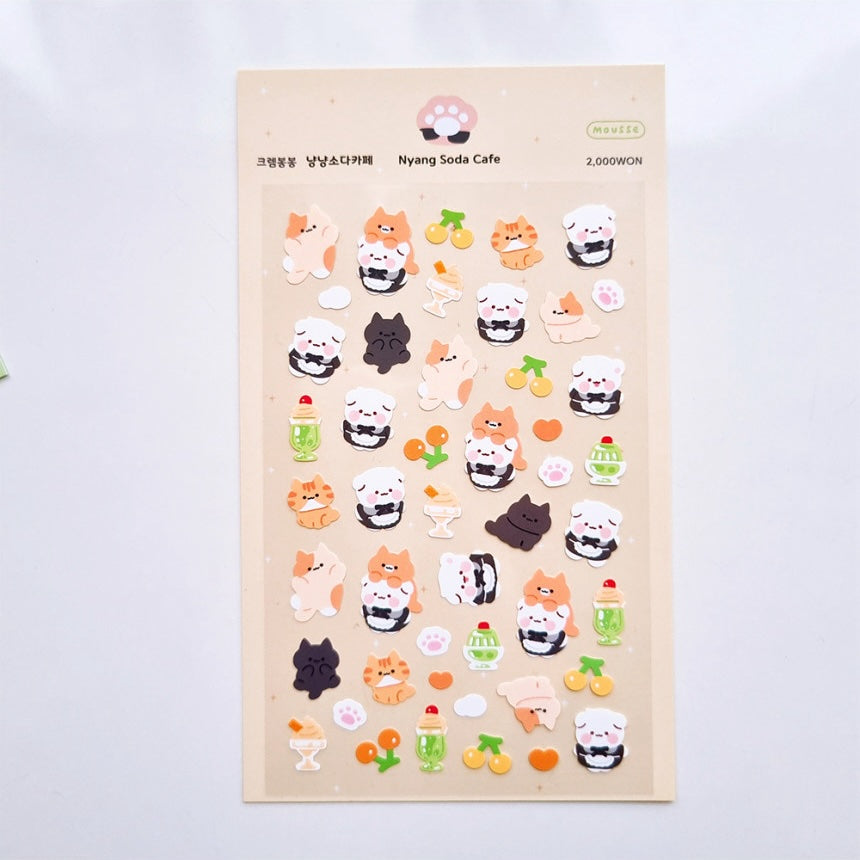 [My Mousse] Nyannyang Soda Cafe Sticker Sheet
