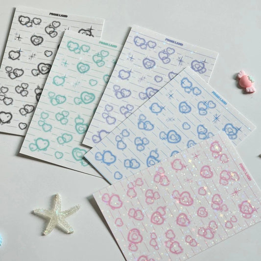 [Hipromland] Twinkle Heart Deco Sticker Sheet