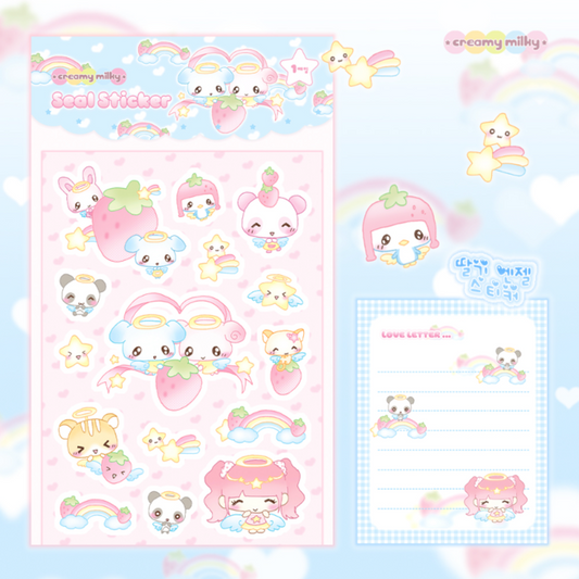 [Creamy Village] Strawberry Angel Deco Sticker Sheet