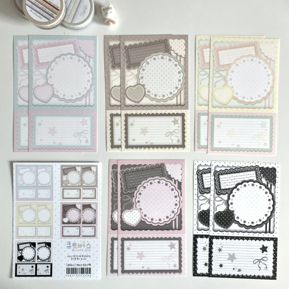 [Cute Bus] Antique Memo Sticker Pack (Ver 1)